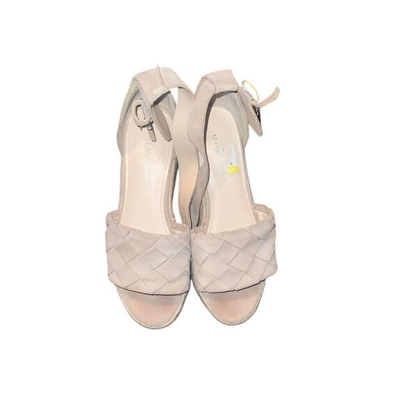 Marc Fisher Women's Suede Cream Woven Sandals 7 M - Picture 1 of 5